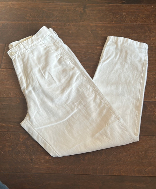 Porter & Ash Mens Chino Linen Biodegradable sustainable Pants Off White Sz 29