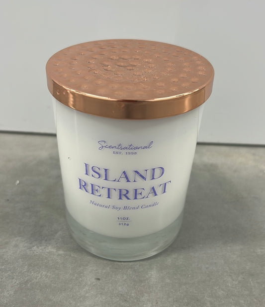 Scentsational Candle Island Retreat Glass Jar 11 Oz New Soy Wax Blend