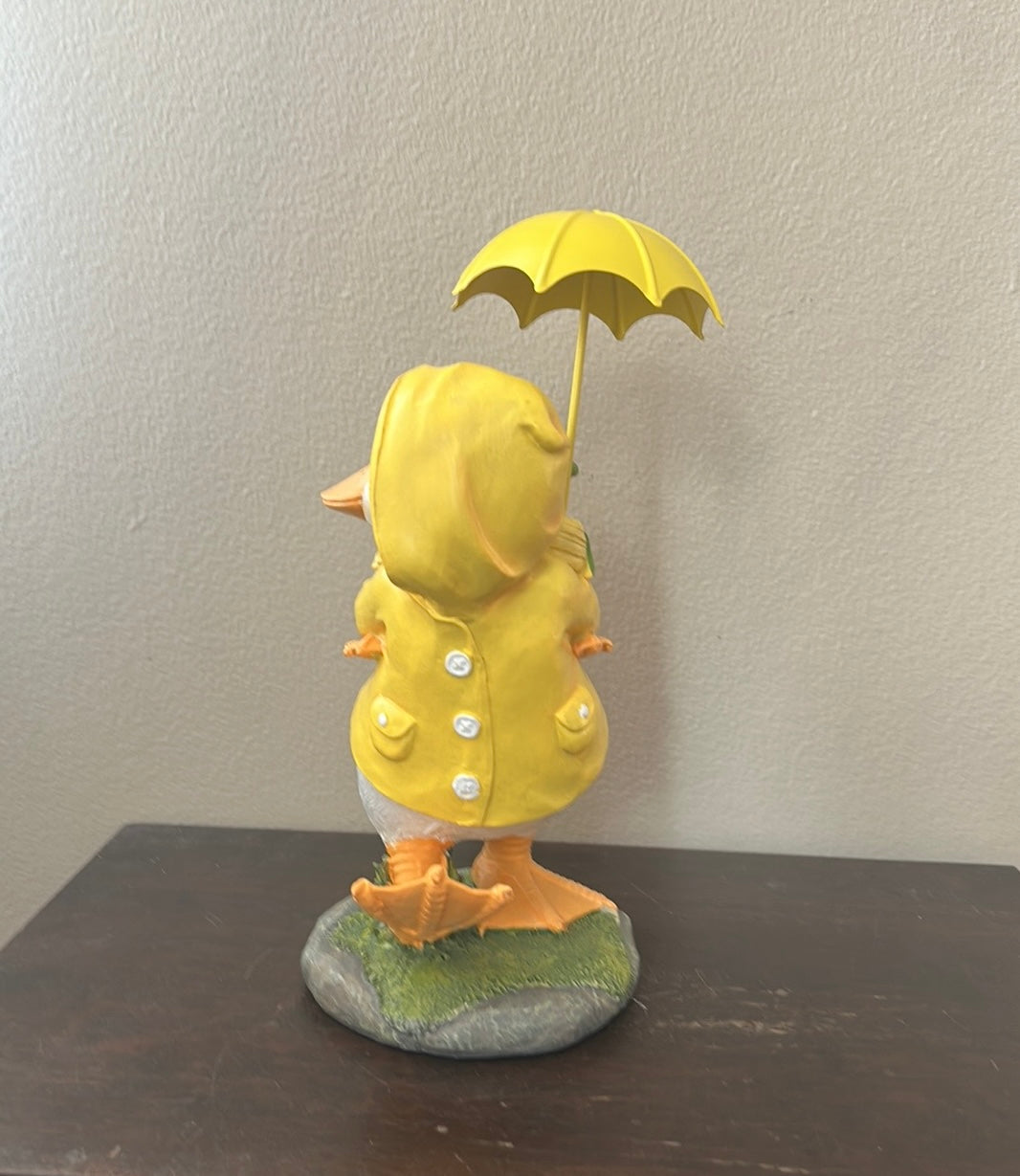 Cottontail Lane Mom Baby Easter Ducks Figurine With Umbrella Raincoats New