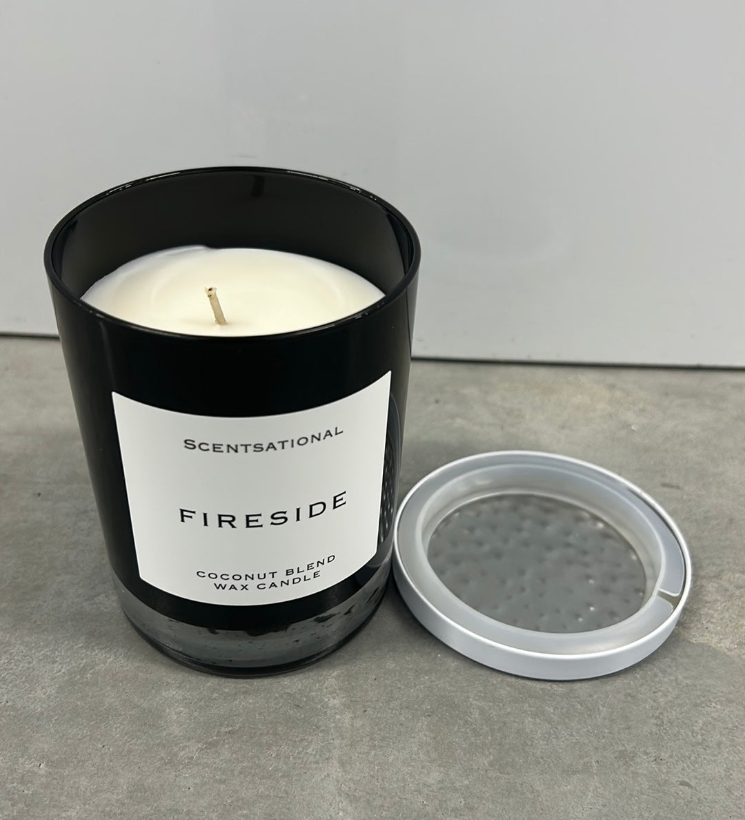 Scentsational Fireside Candle Large Glass Jar 11 Oz  Coconut Wax Blend