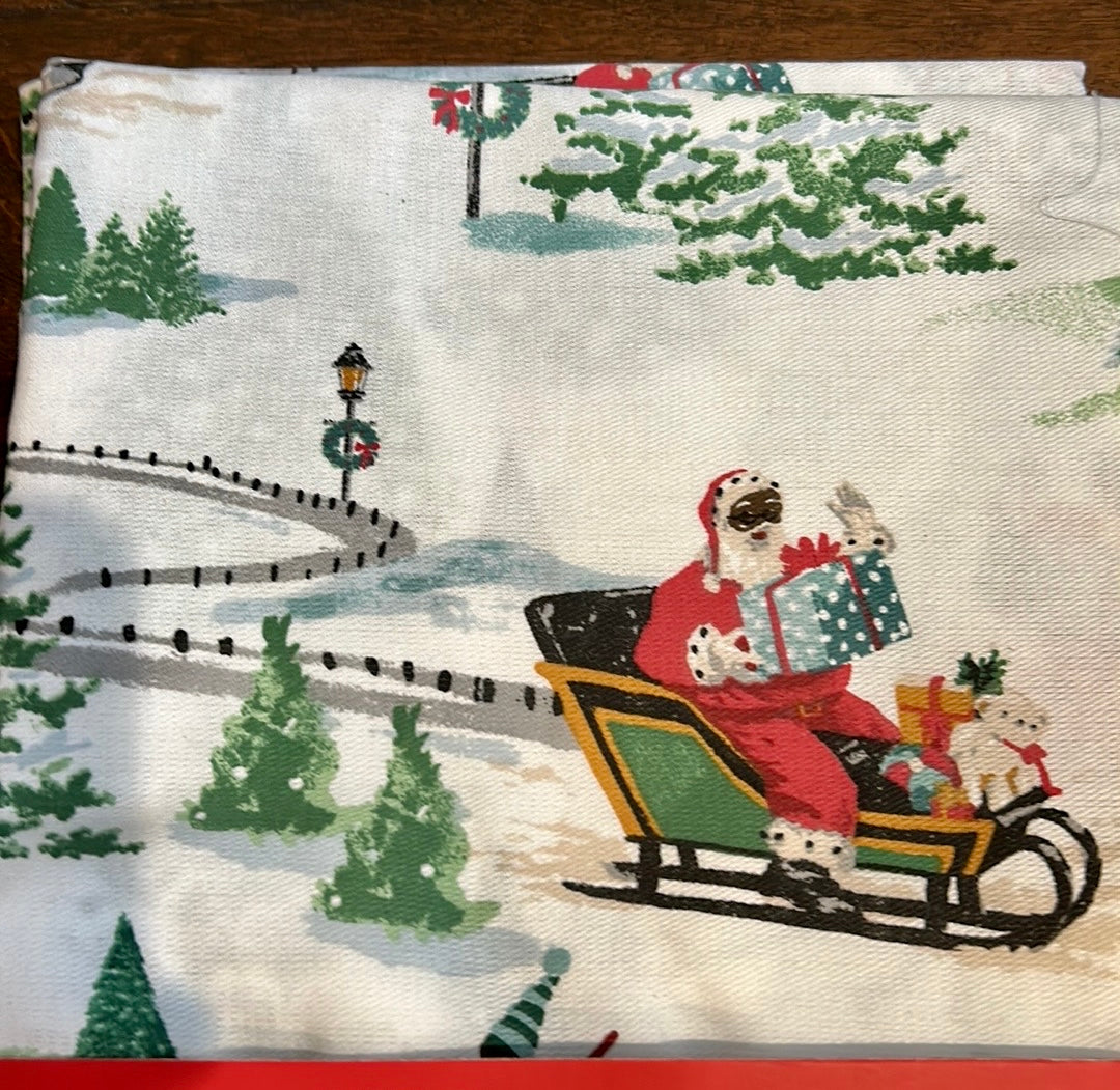 Martha Stewart Christmas African  American Santa Kids Fabric Shower Curtain New