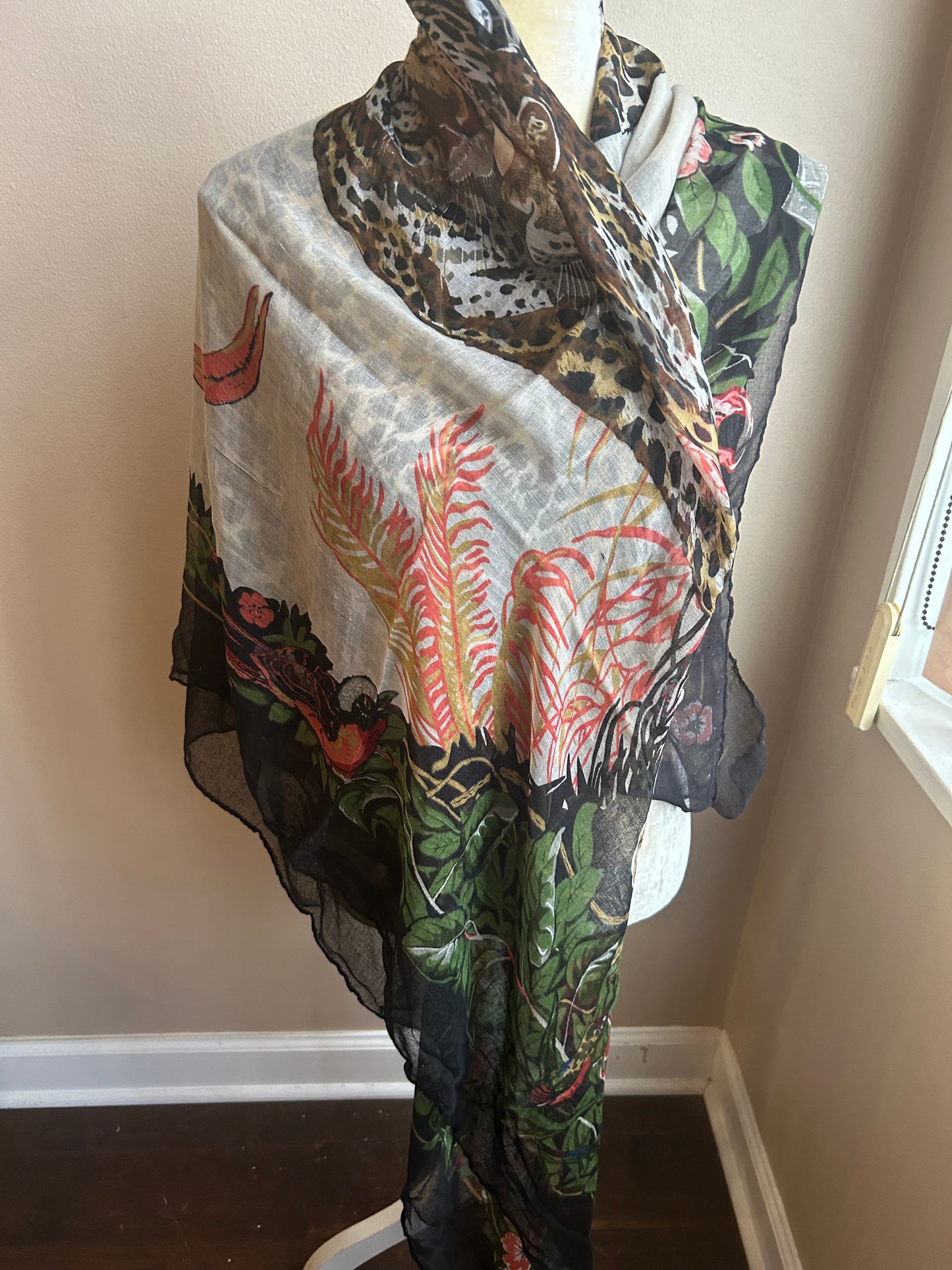 New Womens Safari Themed Leopard Print Scarf New 5100-3102