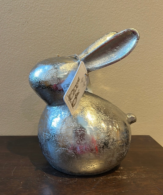 Hip + Hop Easter Bunny Figurine Metal Silver New