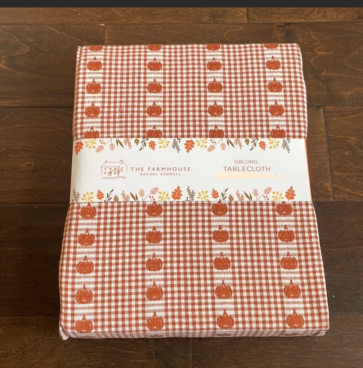 The Farmhouse Rachel Ashwell Pumpkin Tha Tablecloth Plaid Oblong