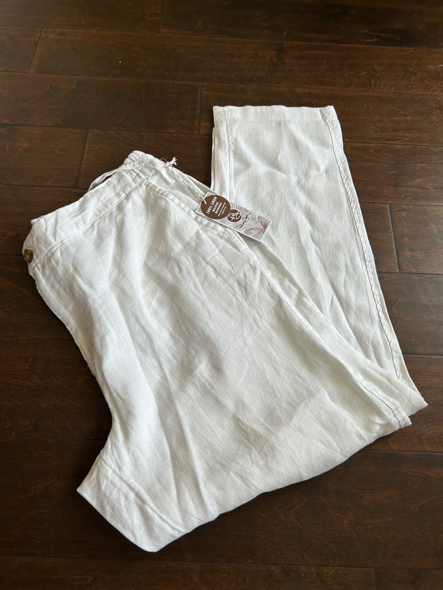 Panama Jack Mens Chino Linen Pants White Sz XL Lightweight New