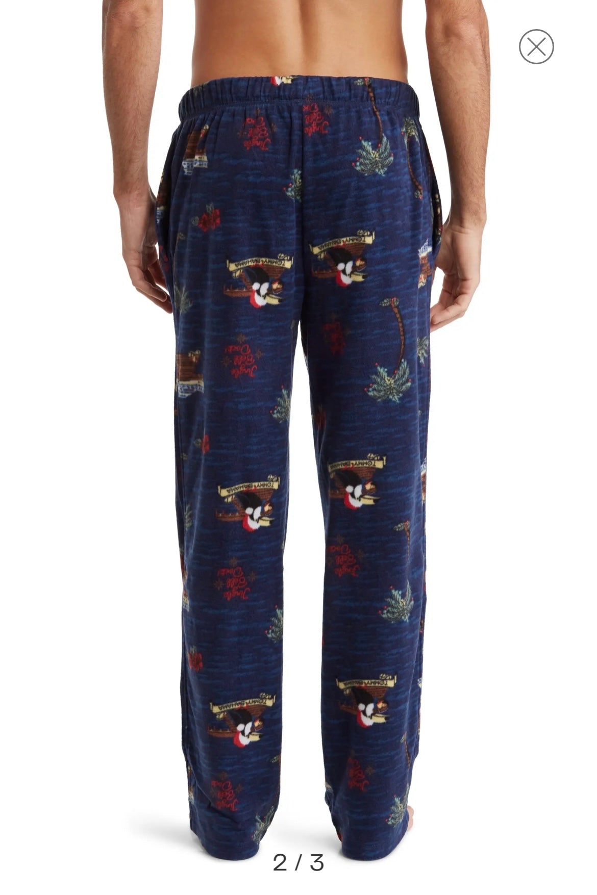 Tommy Bahama Men’s Pajama Pants Tropical Christmas Toucan Santa  New Fleece