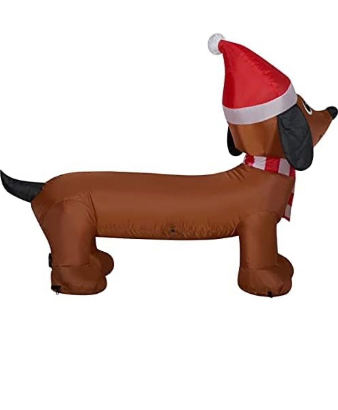 Christmas Darling Dachshund Dog Airblown Inflatable Gemmy 4 Ft Long Holiday Time