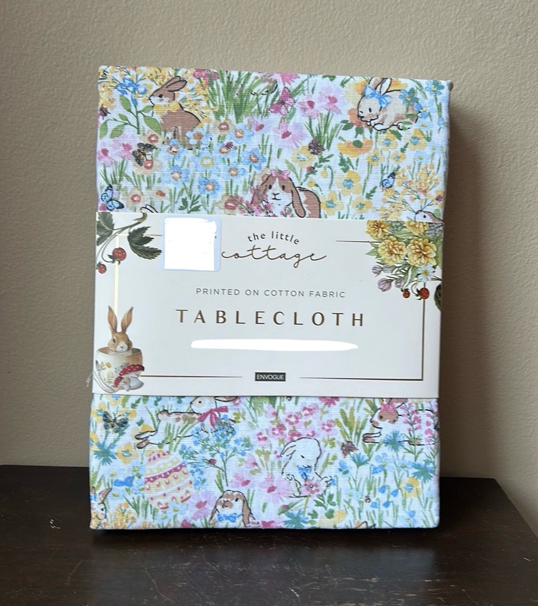 Envogue Tablecloth Easter Spring Bunny Floral Cotton Oblong New