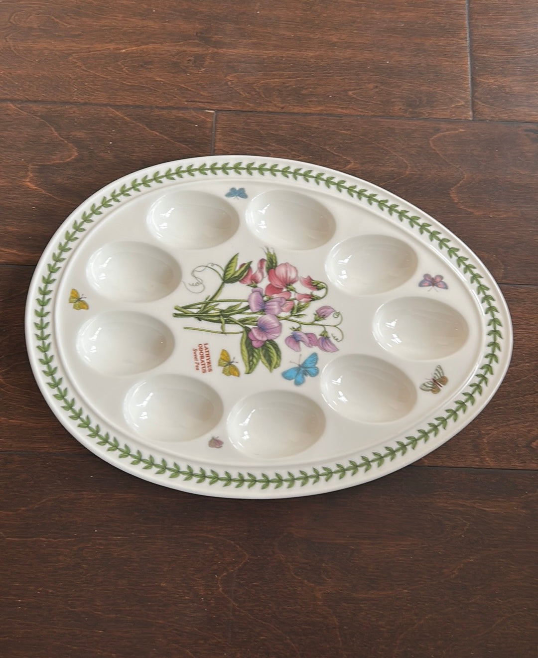 Portmeirion Botanic Garden New Egg Platter Easter Spring Ceramic Floral 12”