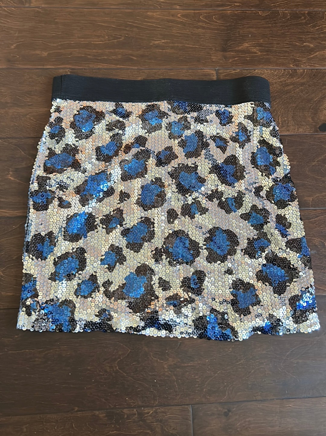Forever 21 Women’s Skirt New Black Silver  Mini Sz S New ST2825 Animal Skin