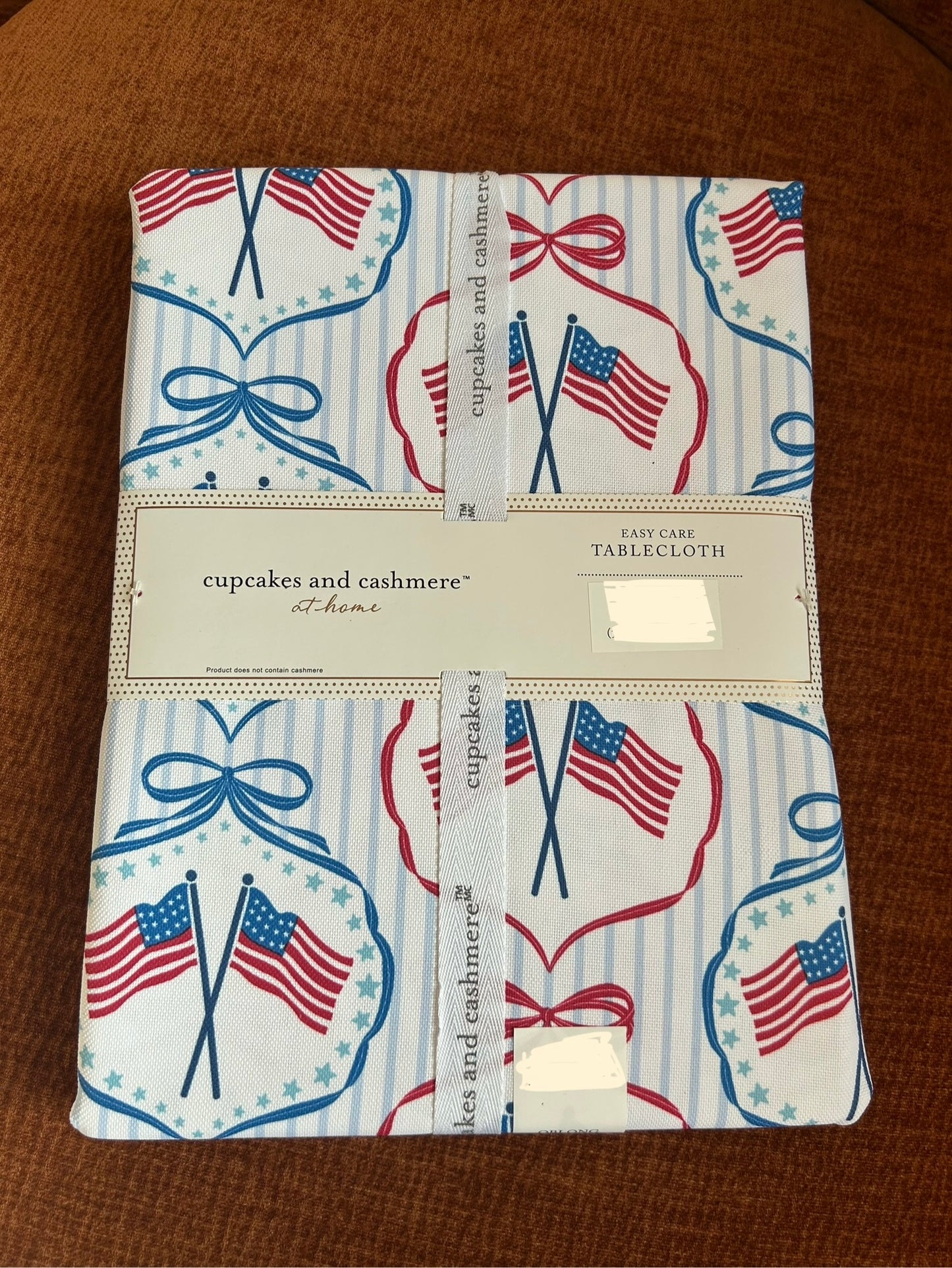 New Cupcakes & Cashmere Americana Tablecloth Flag Red White Blue