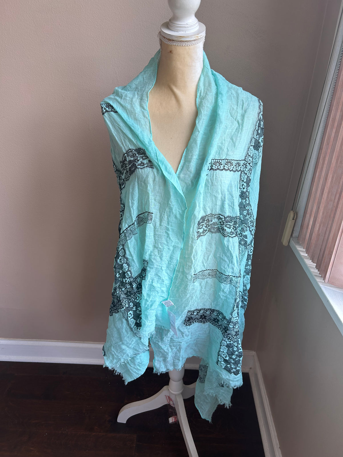 Rue 21 Womens Scarf Green Floral Lace Print New 5000-3102