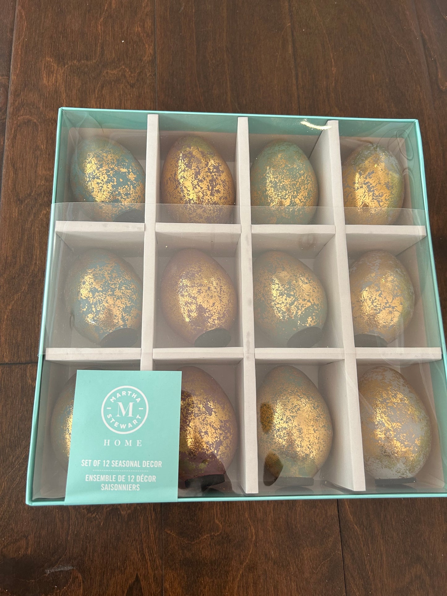 Martha Stewart Pack Of 12 Eggs Gold Glitter New