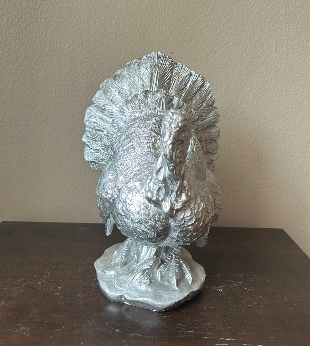 Martha Stewart Turkey Thanksgiving Fall Figurine New 9” Tall Silver NWOT