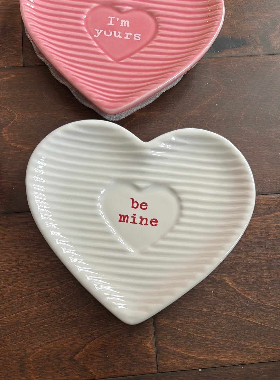 4pc Petal & Pearl Valentines Conversation Heart Appetizer Dessert Plates New