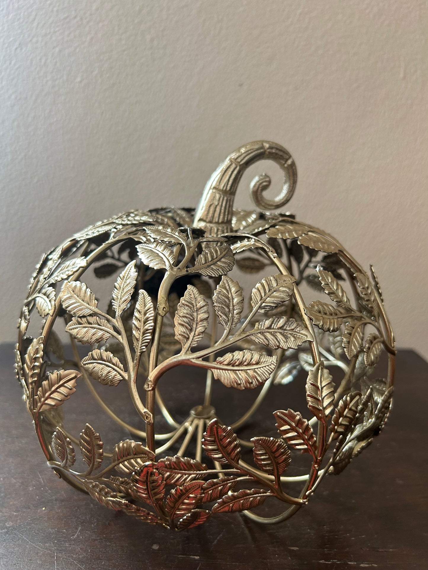 Christian Siriano New Thanksgiving Metal Pumpkin With Leaf Patttern