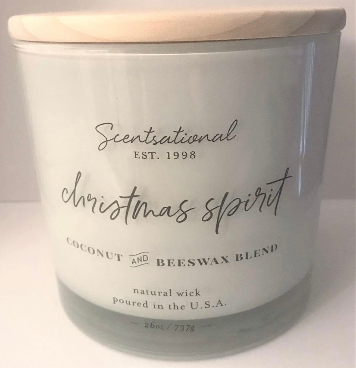 Scentsational Candle Co. Coconut + Beeswax Blend Candle Christmas Spirit |