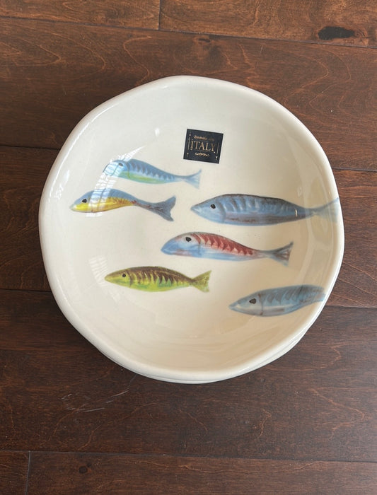 Effetti Set Of 3 Salad Bowls New Made In Italy Ceramic Fishes New