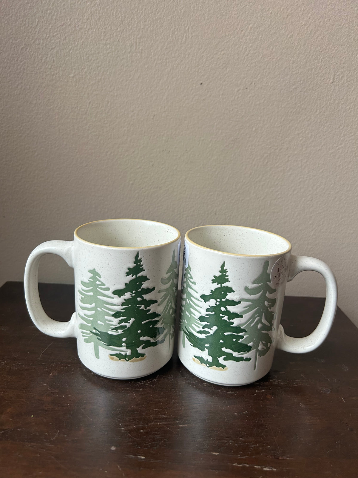 Eli Ana Evergreen Trees Christmas Set Of 4 Mugs  Ceramic New