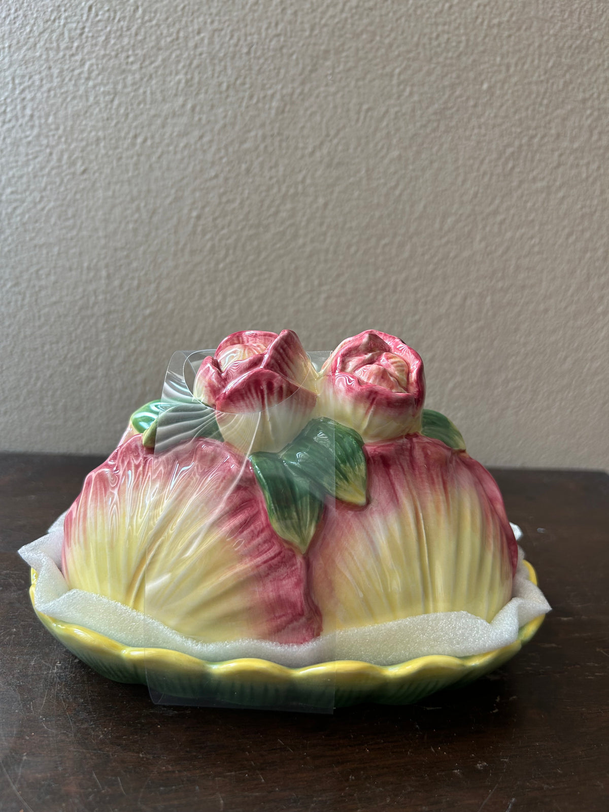 Corner Ruby Garden Collection Pink Flower Butter Dish – Botanical Ceramic