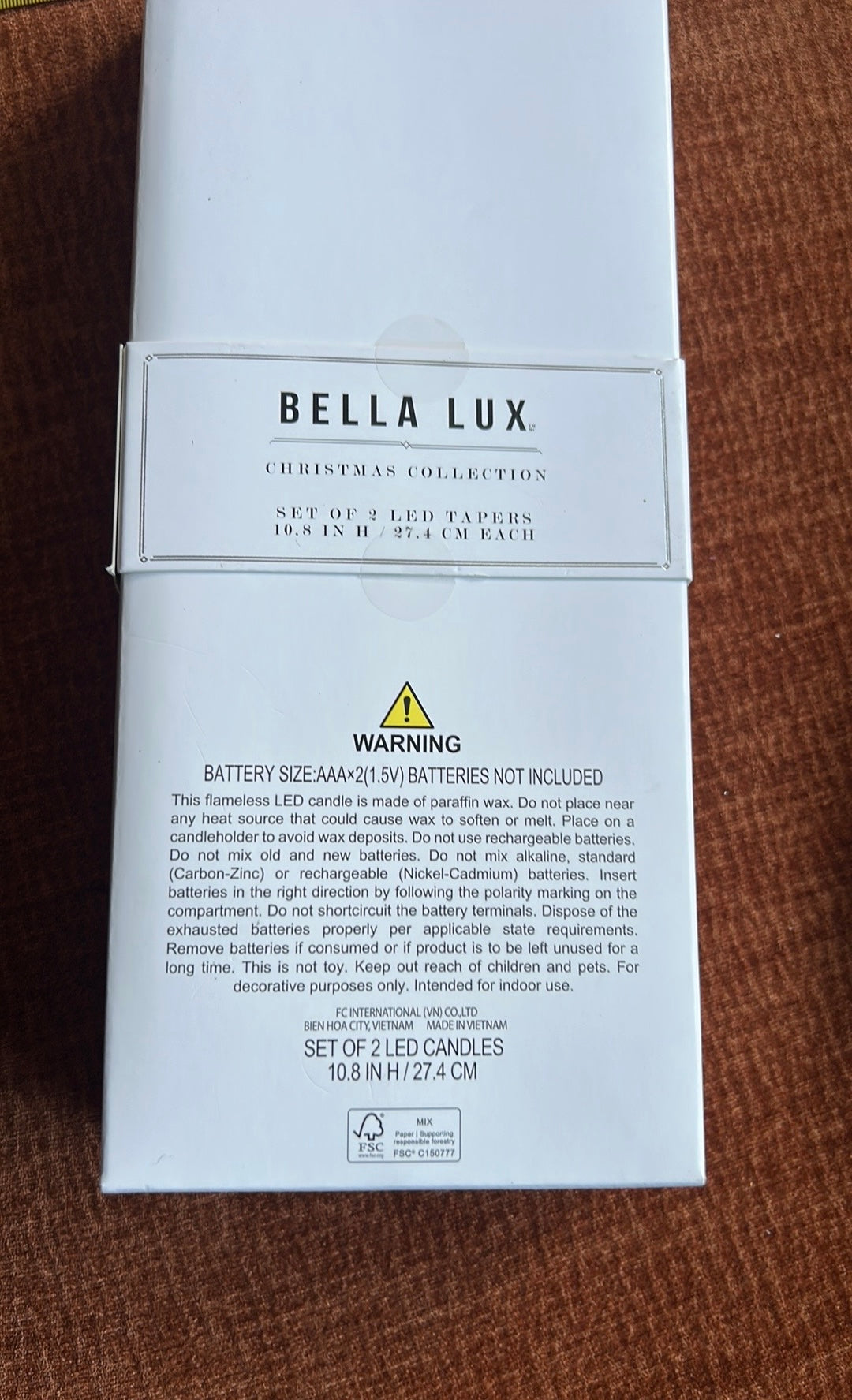 Bella Lux Flameless Taper Candles 2 Pcs LED Christmas Tree Bows 10.8” Gold