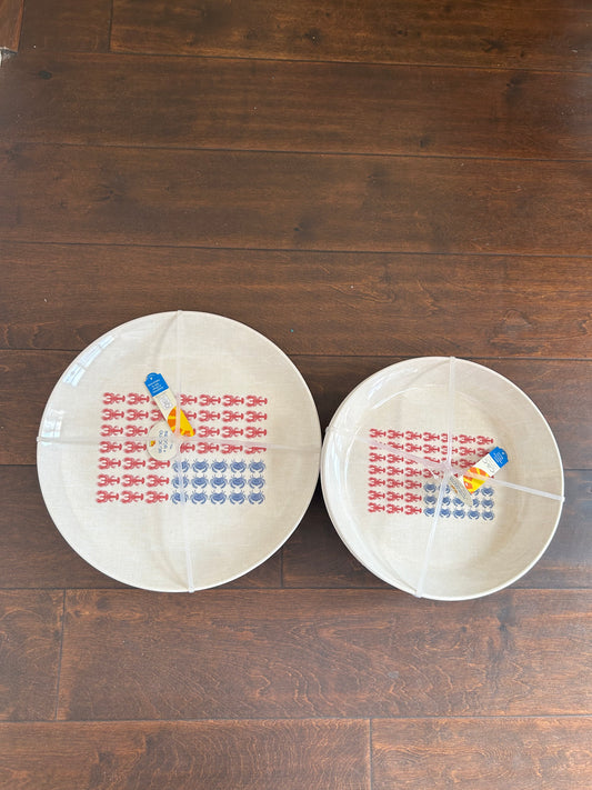 C & C California 8 Pc Dinnerware Set Melamine American Lobster Crab New