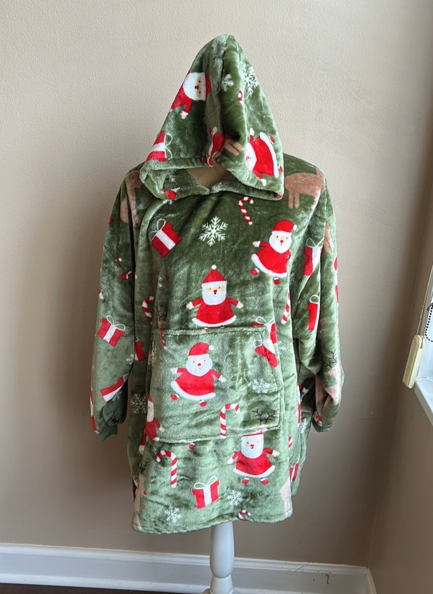 Marlo Lorenz Throwzy Poncho Christmas Santa Claus Candy Cane Snowflake New Gift
