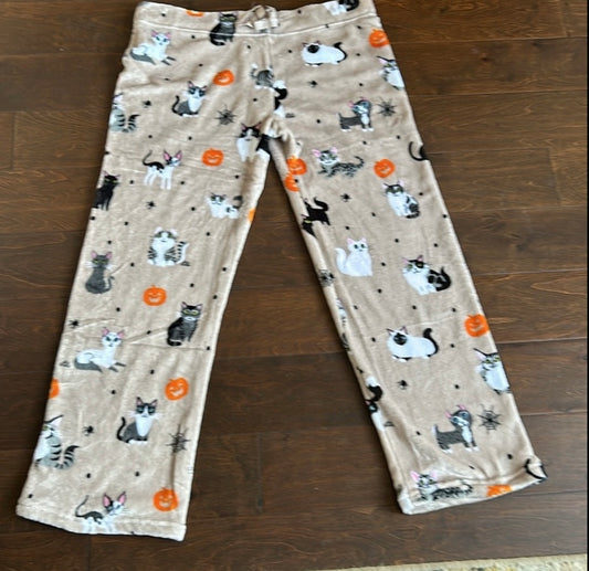 Cat Creations Womens Pajama Pants Plush Halloween New