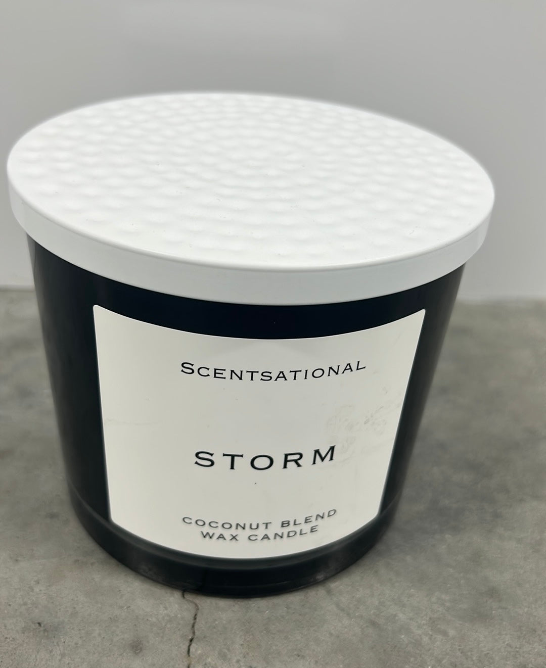 Scentsational Storm  Candle Large Glass Jar 26oz 3 Wicks Coconut Wax Blend