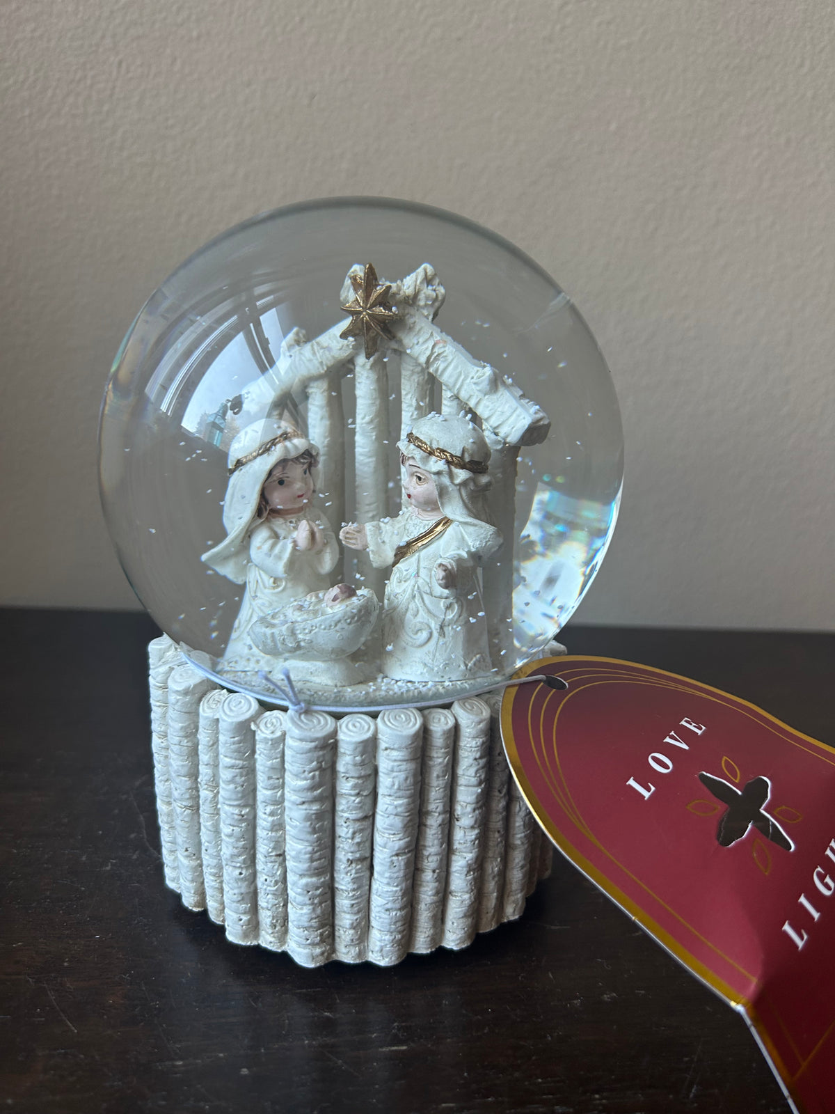 Love & Light Nativity Snowglobe New Baby Jesus Christmas Mother Mary Musical