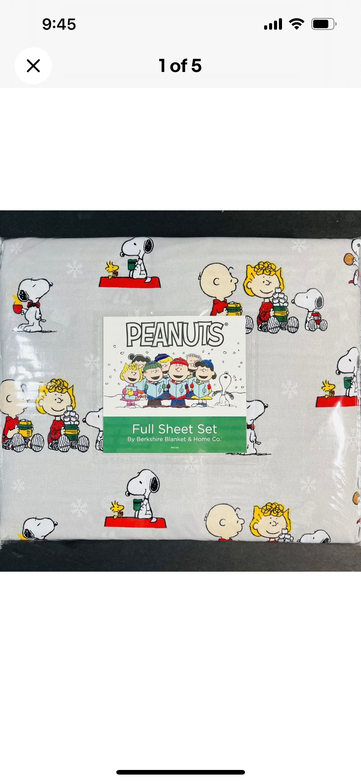 PEANUTS Christmas Twin SHEETS SET Snoopy Woodstock Charlie Brown Hot Chocolate