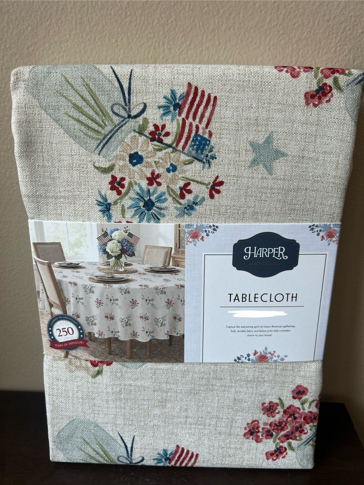 Harper Americana New Tablecloth July 4th Floral American Flag