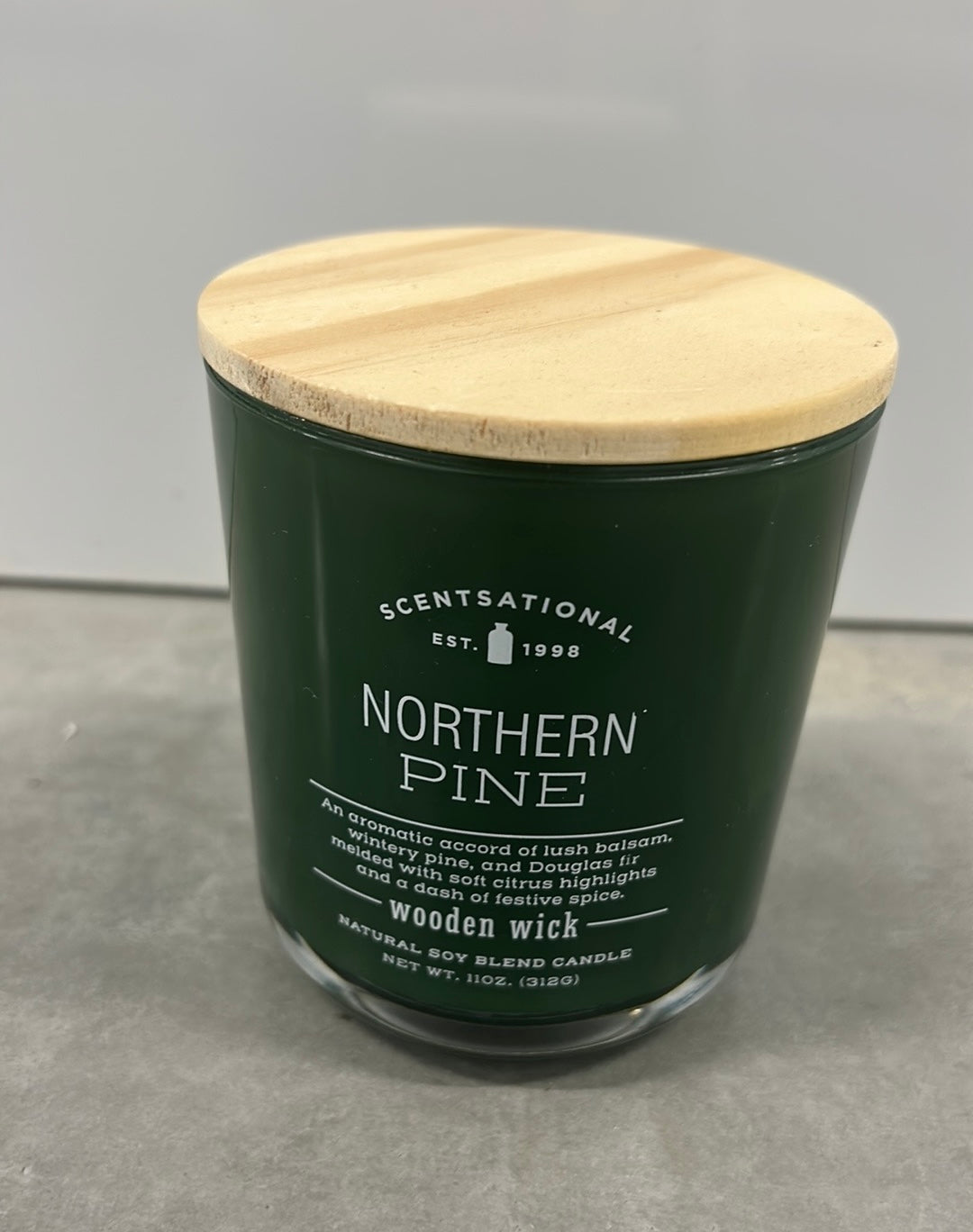 Scentsational Christmas Northern Pine Candle 11 Oz  Soy Wax New Wood Wick