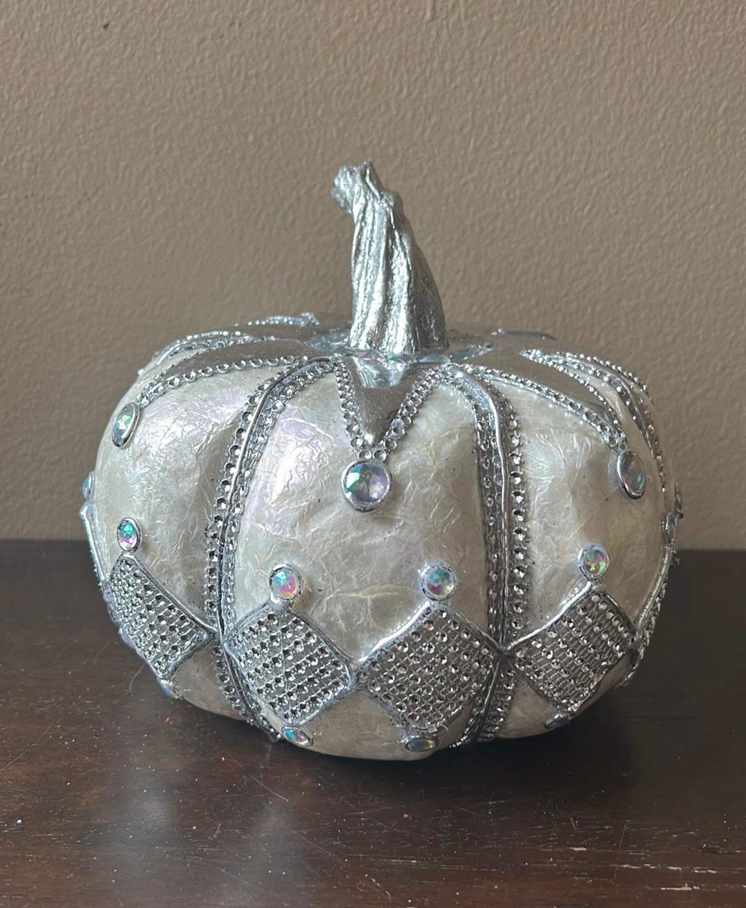 Cute Embellished Pumpkin Fall Thanksgiving Decor New Shimmery