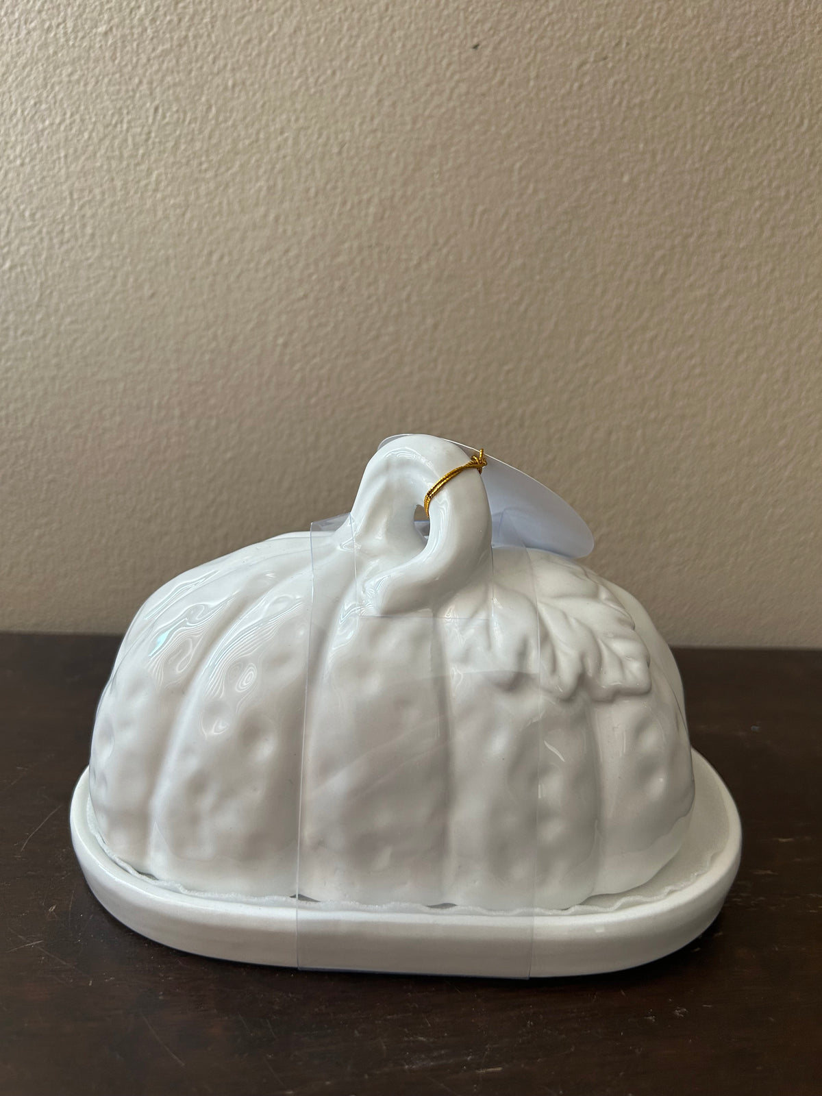 Haymarket Square Pumpkin Butter Dish Fall Gatherings Thanksgiving White New