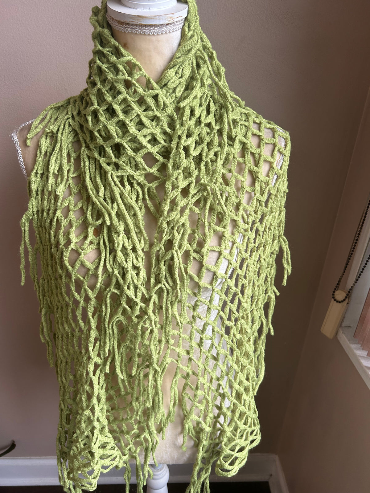 Bakers New Women’s Crochet Knit Scarf Green 5002