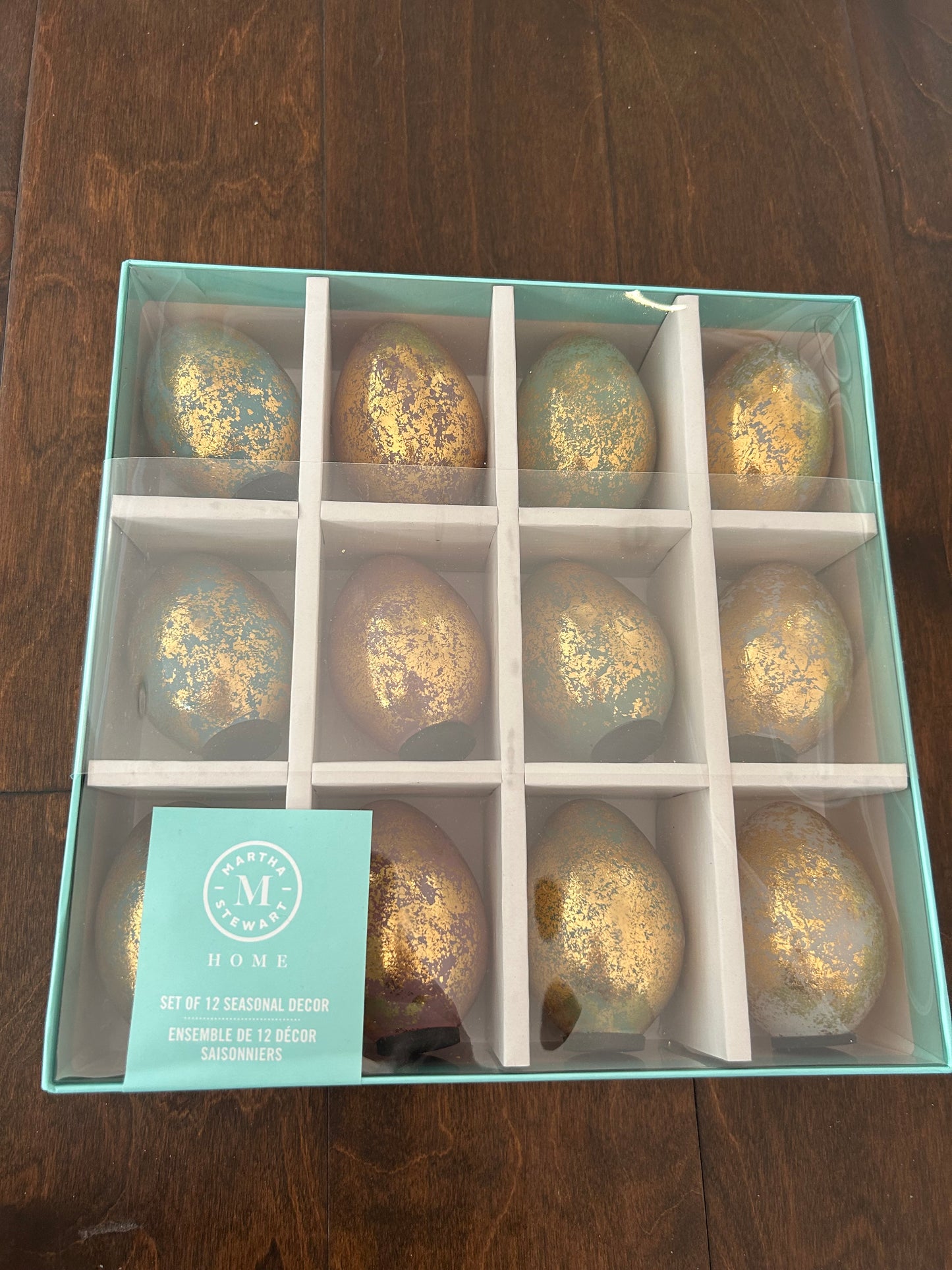 Martha Stewart Pack Of 12 Eggs Gold Glitter New