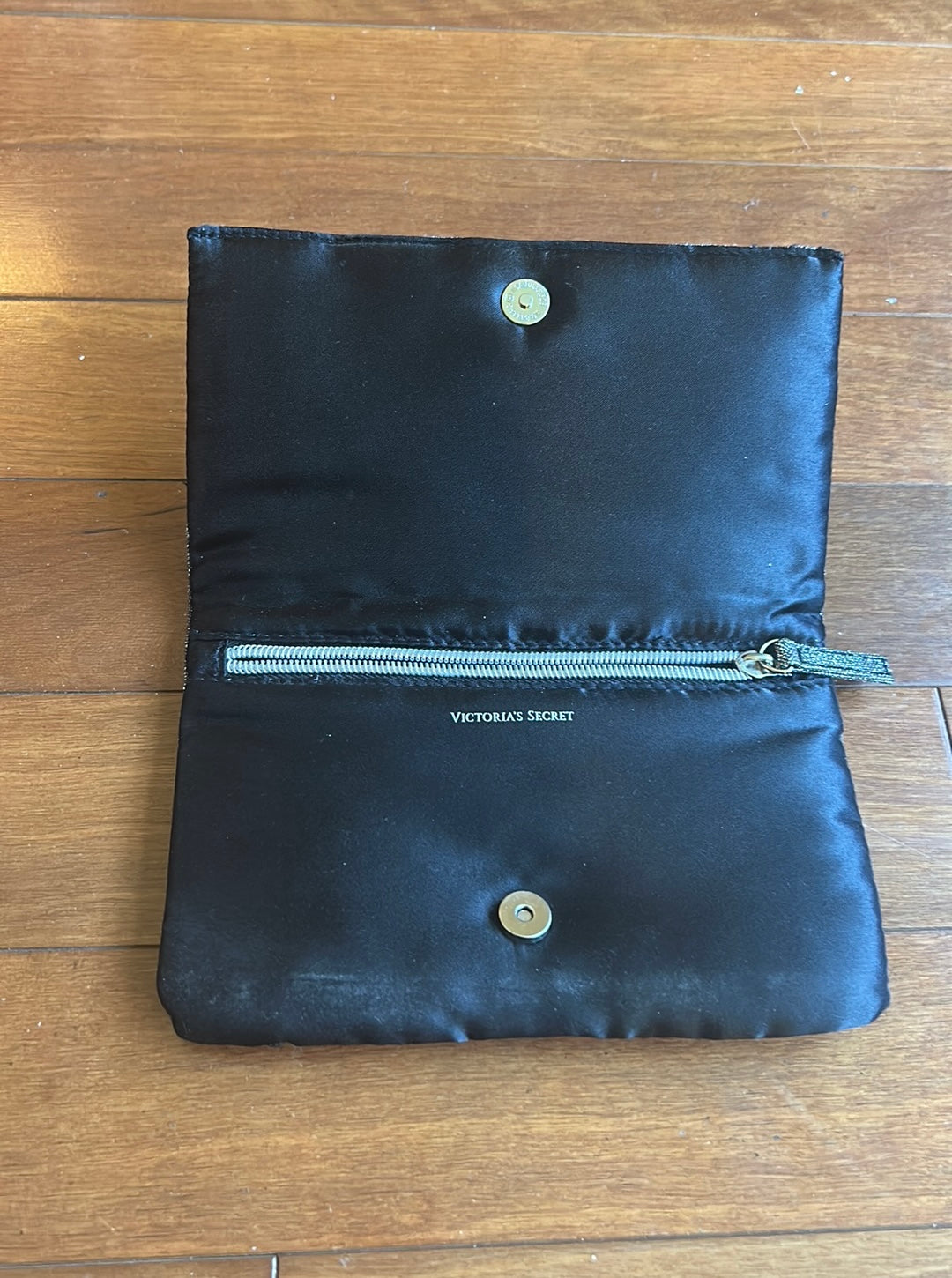 Victoria’s Secret Makeup Pouch New Black Silver New Shimmery