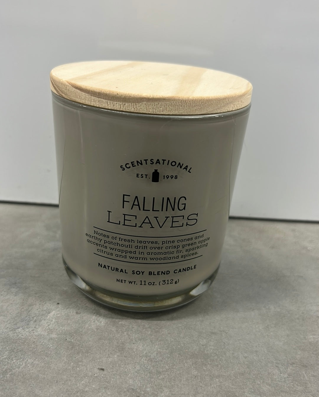 Scentsational Falling Leaves Candle Glass Jar 11 Oz  Soy Wax Blend