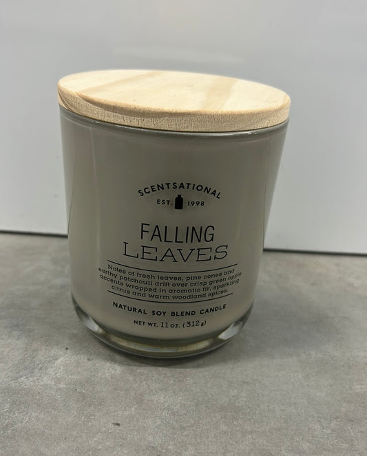 Scentsational Falling Leaves Candle Glass Jar 11 Oz  Soy Wax Blend