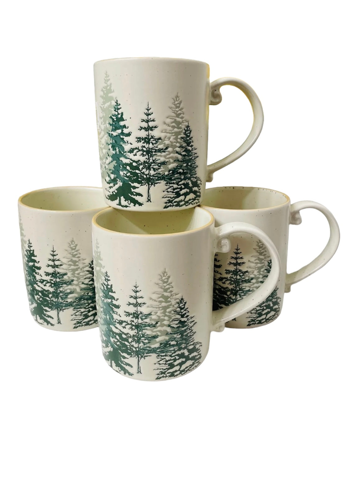 Eli+Ana Spectrum Evergreen Forest Woods Christmas Tree Coffee Mug Cup Set Of 4