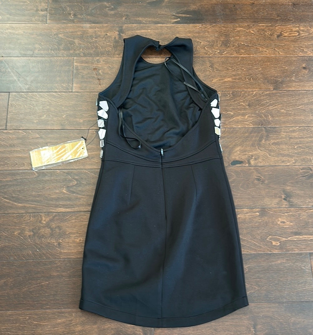 Wow Couture Womens Dress Bodycon Sz M Black With Mirrors ST2825 Party