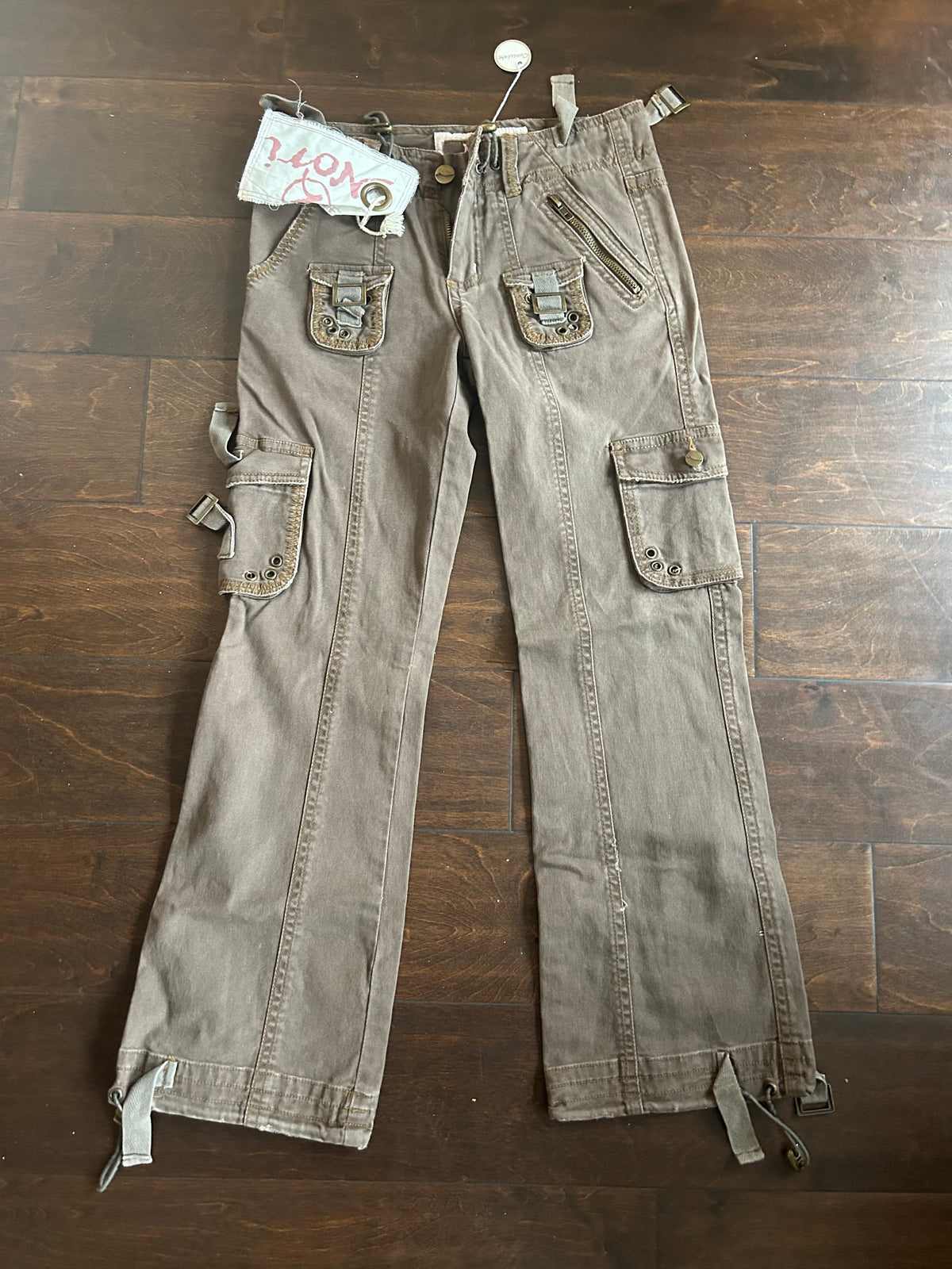 Nori New Kids Girls Sz 10 Cargo Jeans Brown Gscase