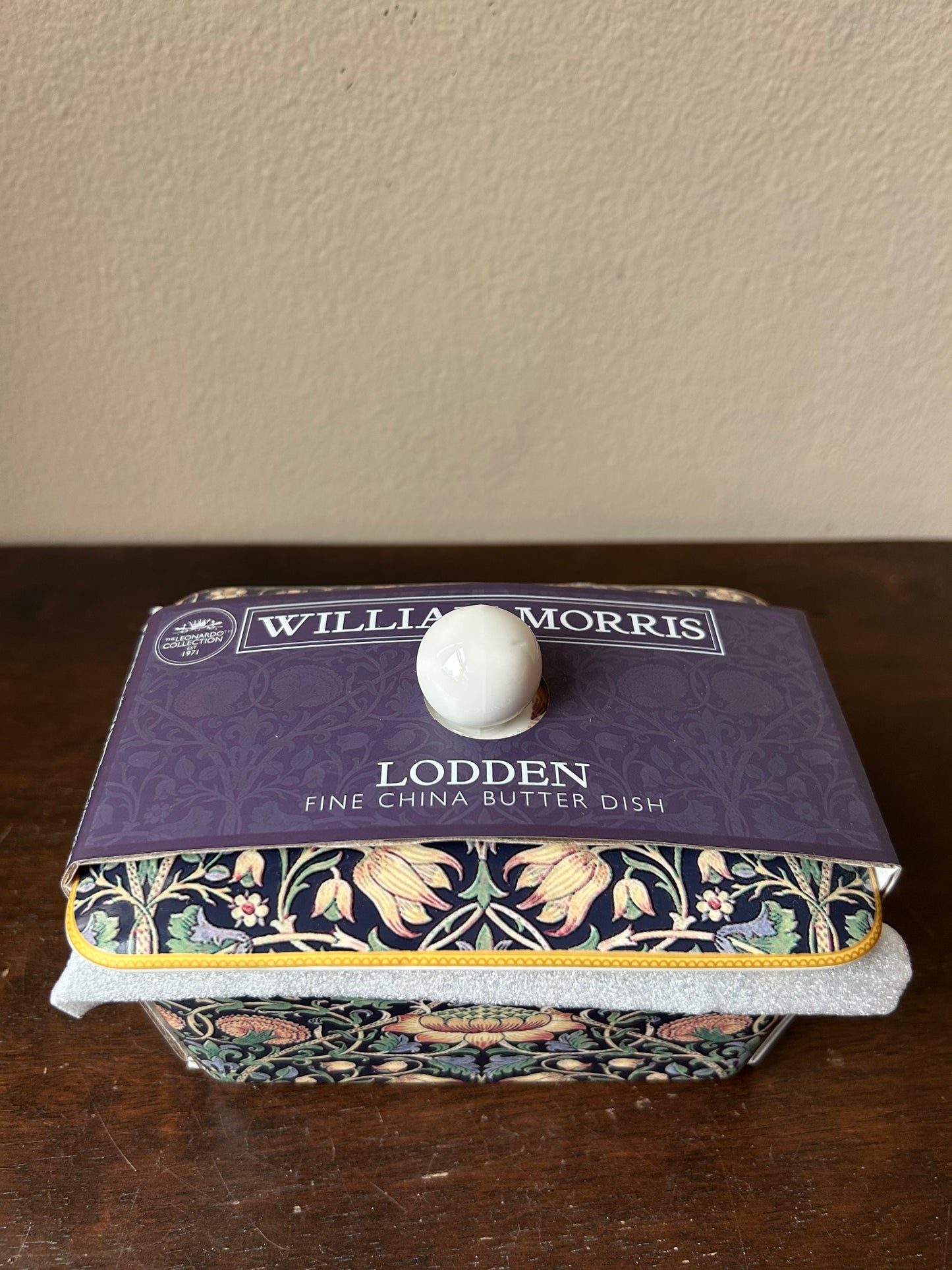William Morris Lodden Fine China Butter Dish New Floral Sunflowers
