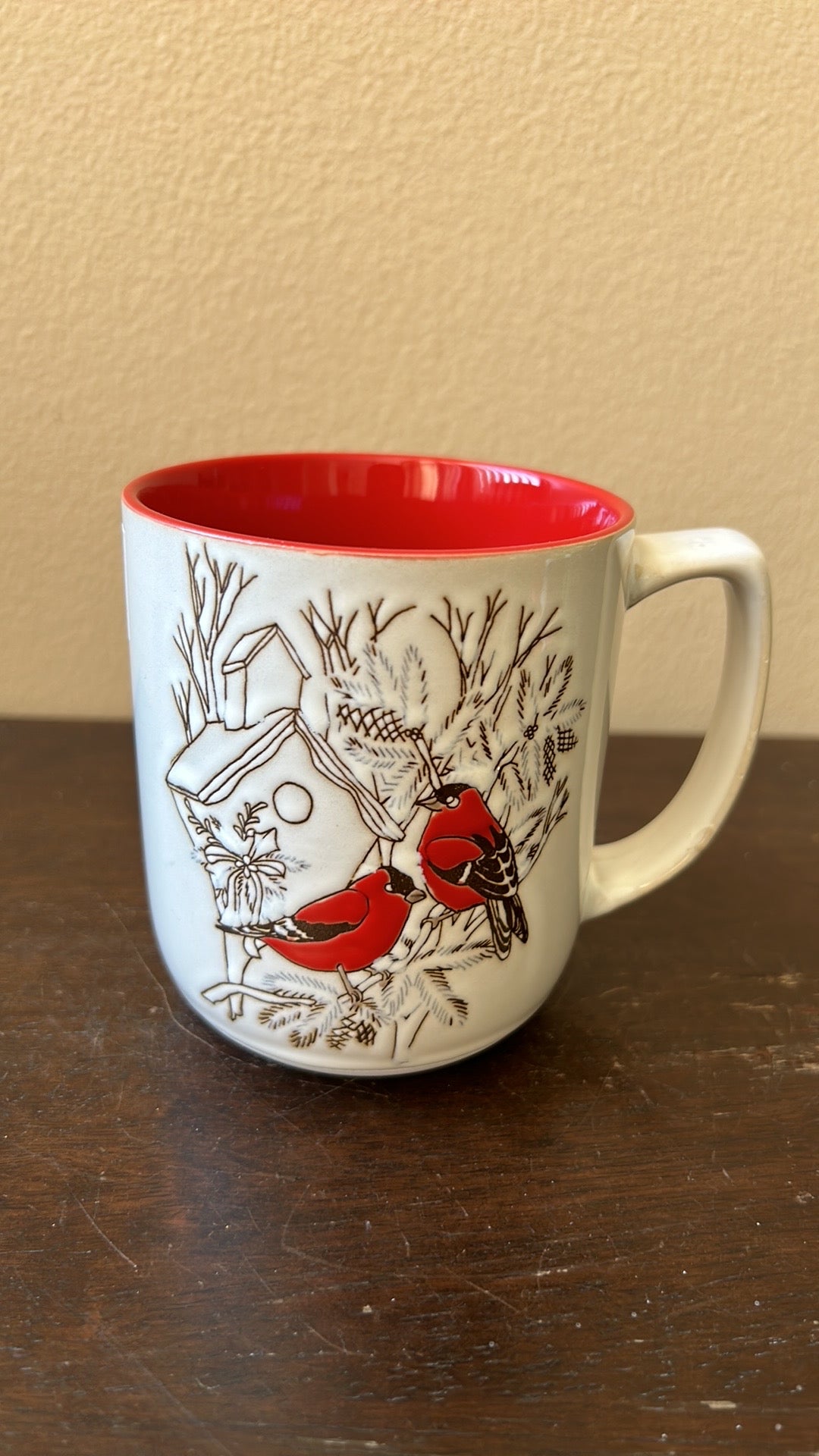 Spectrum Red Cardinal Christmas Stoneware Coffee Mug New