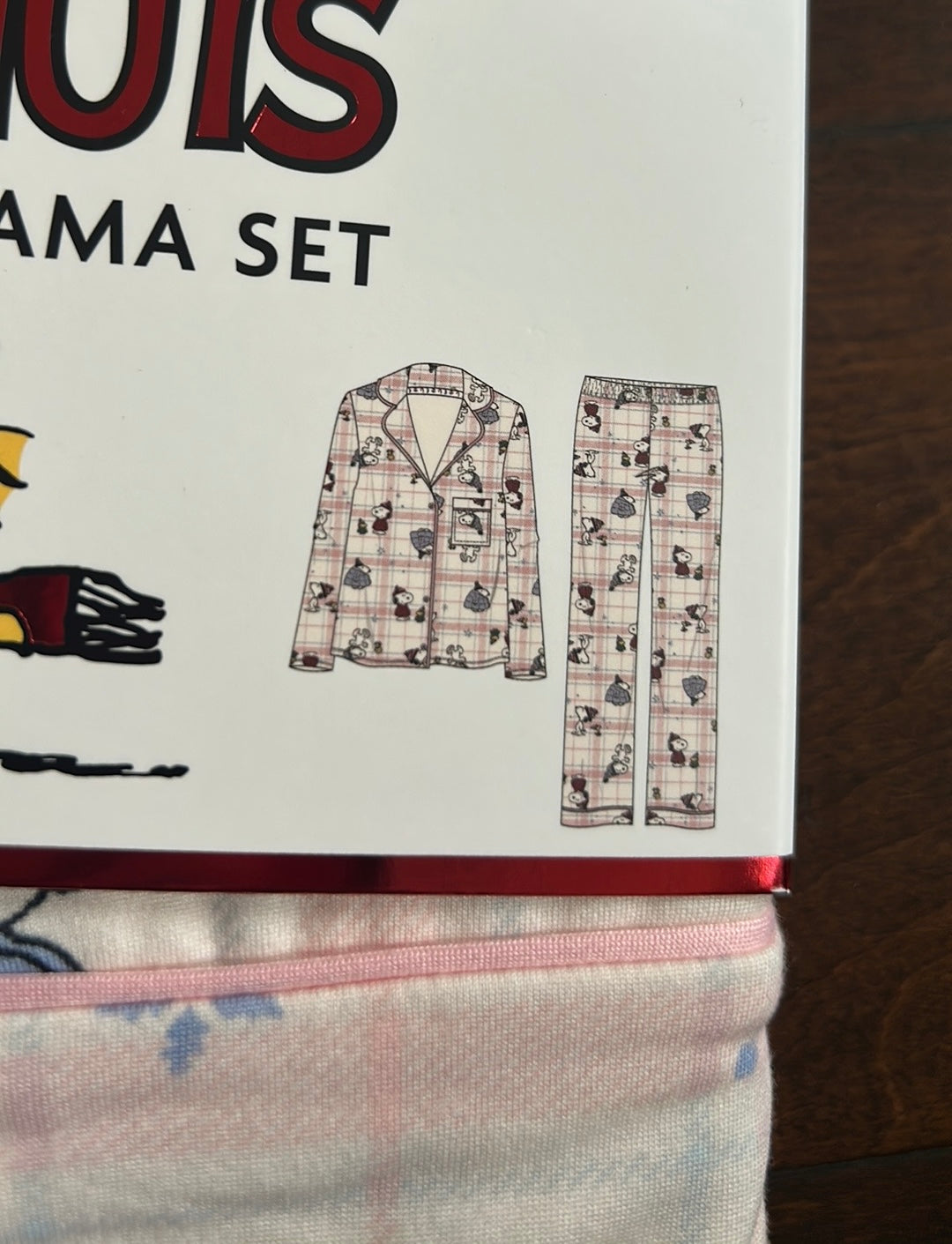 Munki Munki Snoopy Peanuts Pajama Gift Set Set Womens New Christmas Plaid
