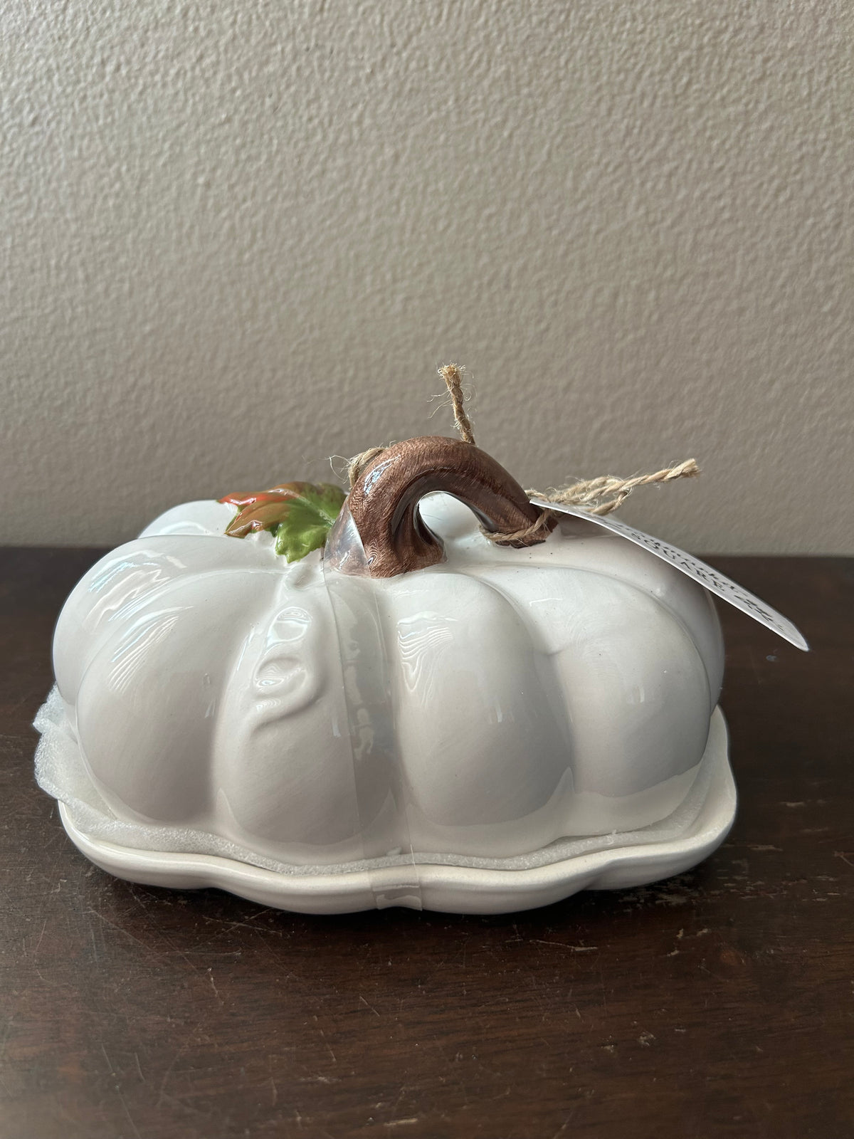 Haymarket Square Pumpkin Butter Dish Fall Gatherings Thanksgiving Off White New