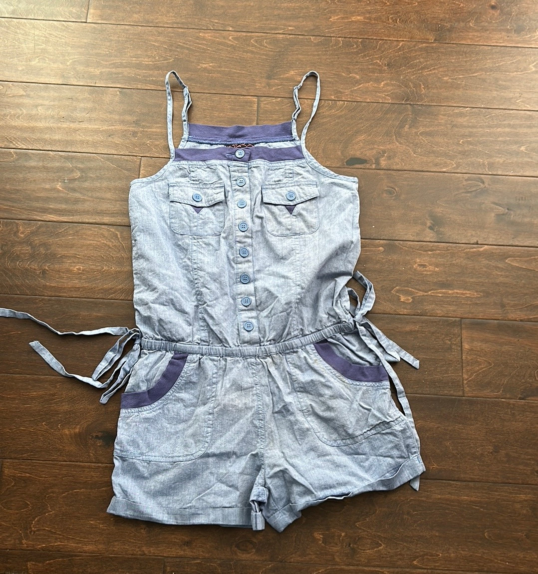 Confess Women’s Blue Romper Cotton Sz S