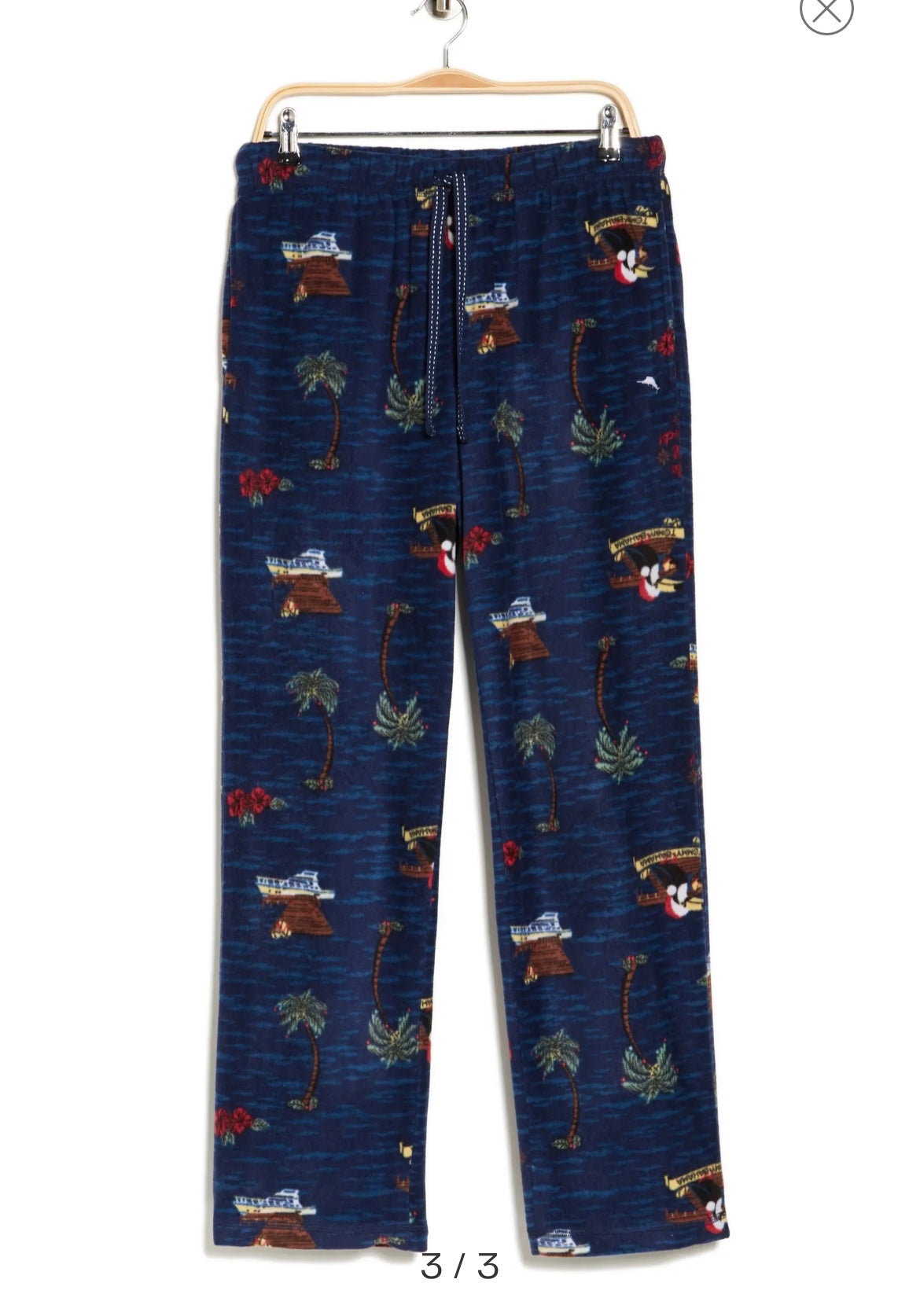 Tommy Bahama Men’s Pajama Pants Tropical Christmas Toucan Santa  New Fleece