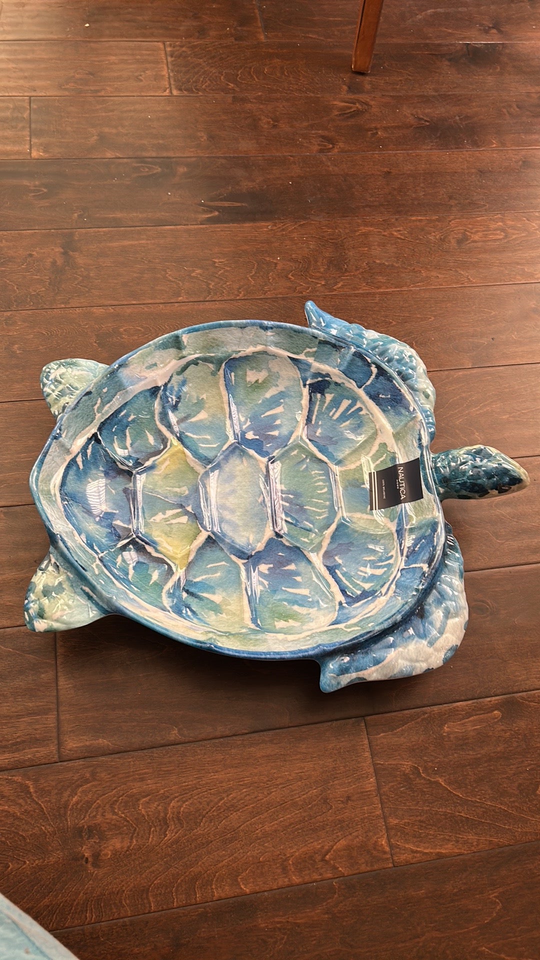 Nautica New Turtle Serving Platter Tropical Blue Melamine Large